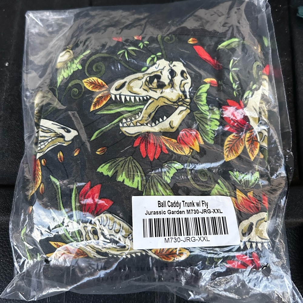 MeUndies Jurassic Garden Men’s UltraModel Core Ball Caddy Trunk w fly, XXL. NEW!